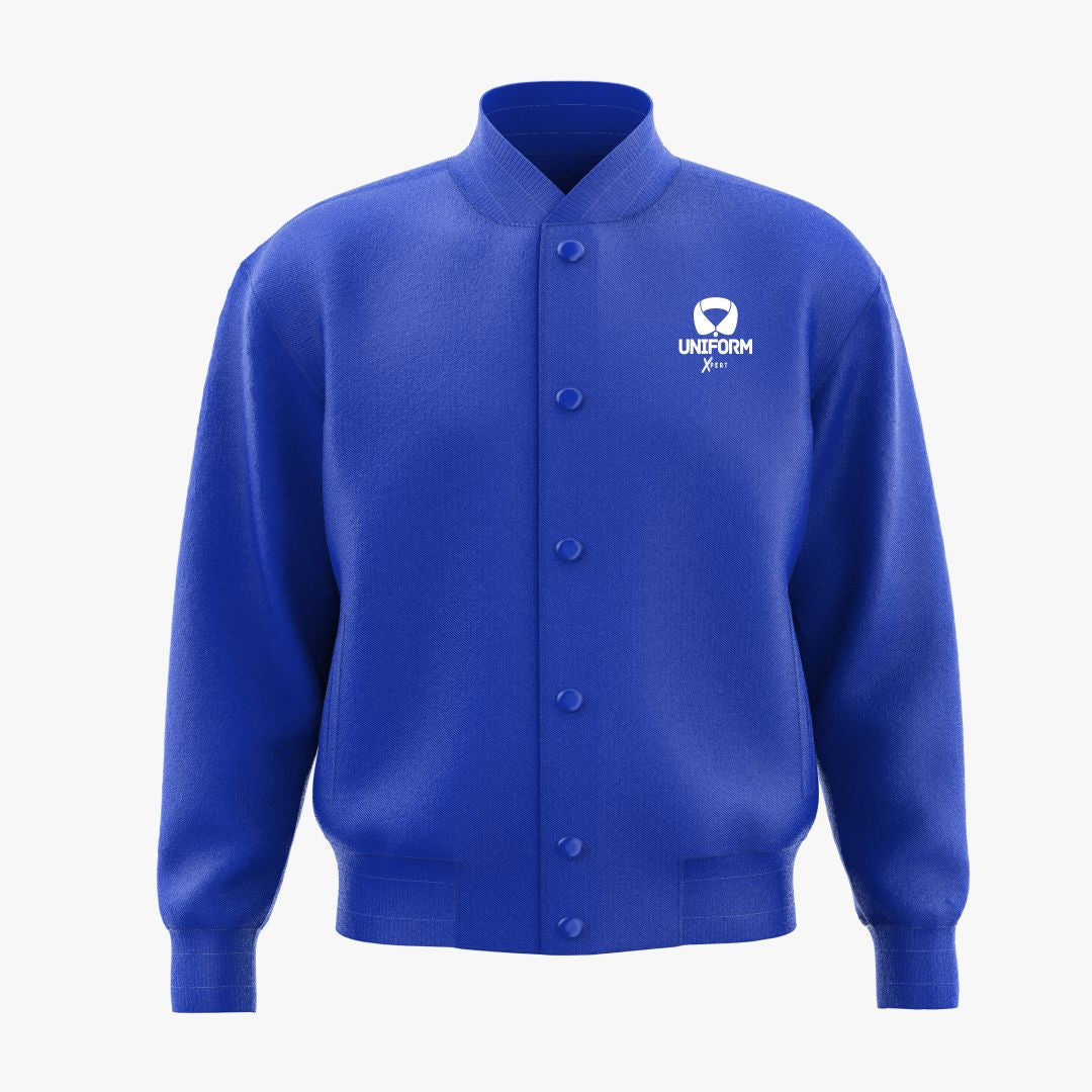 Uniform Xpert Custom Varsity Jackets, made with premium materials. Customize for teams, schools, or personal use. Available in various colors and sizes. Stylish, durable, and comfortable.