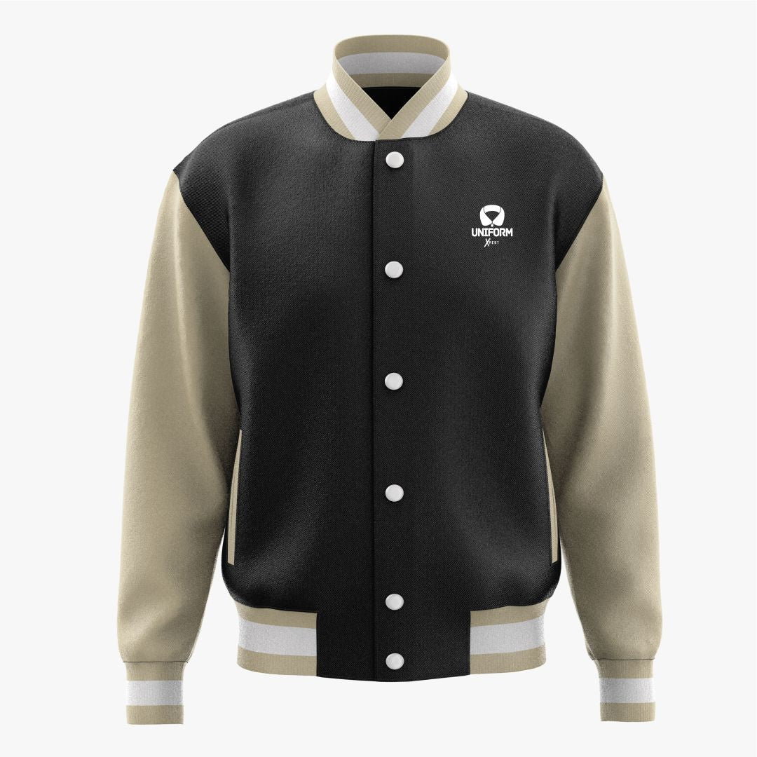 Uniform Xpert Custom Varsity Jackets, designed with top-quality materials, customizable for any team or personal style. Available in multiple colors and sizes, these jackets are stylish, durable, and comfortable.