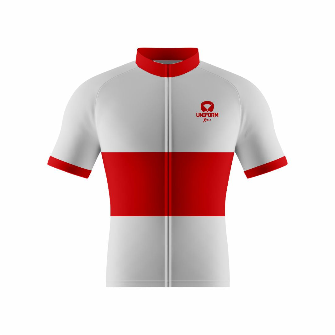 Red Cycling Uniform: This vibrant red cycling set includes a breathable jersey and shorts. Designed for road and mountain biking, it offers comfort, performance, and an aerodynamic fit. Perfect for cyclists who want to stand out with a bold and energetic look on their rides. Keywords: red cycling uniform, cycling jersey, cycling shorts, road biking, mountain biking, professional cycling, cycling kit, cycling apparel, cycling gear, biking clothes, cycling outfit