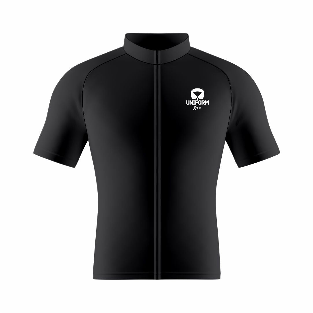 Black Cycling Uniform: This sleek black cycling set features a breathable jersey and shorts. Designed for road and mountain biking, it offers comfort, performance, and an aerodynamic fit. Perfect for cyclists seeking style and versatility on every ride. Keywords: black cycling uniform, cycling jersey, cycling shorts, road biking, mountain biking, professional cycling, cycling kit, cycling apparel, cycling gear, biking clothes, cycling outfit