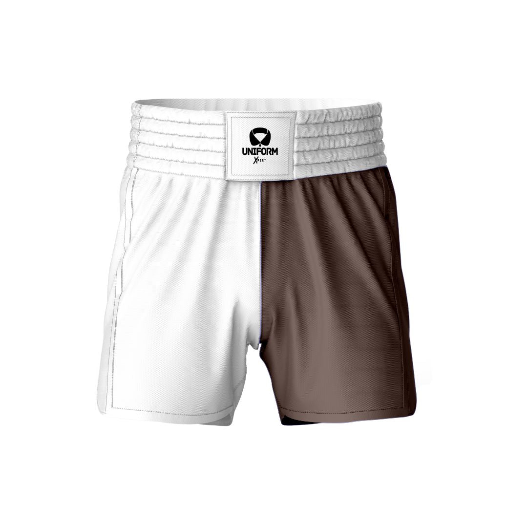 Brown MMA Shorts: Enhance your training with our rugged brown MMA shorts. Crafted for durability and flexibility, these shorts provide excellent comfort and freedom of movement during intense workouts. Make a statement in the gym with our premium brown design. Keywords: brown MMA shorts, mixed martial arts shorts, training gear, athletic shorts