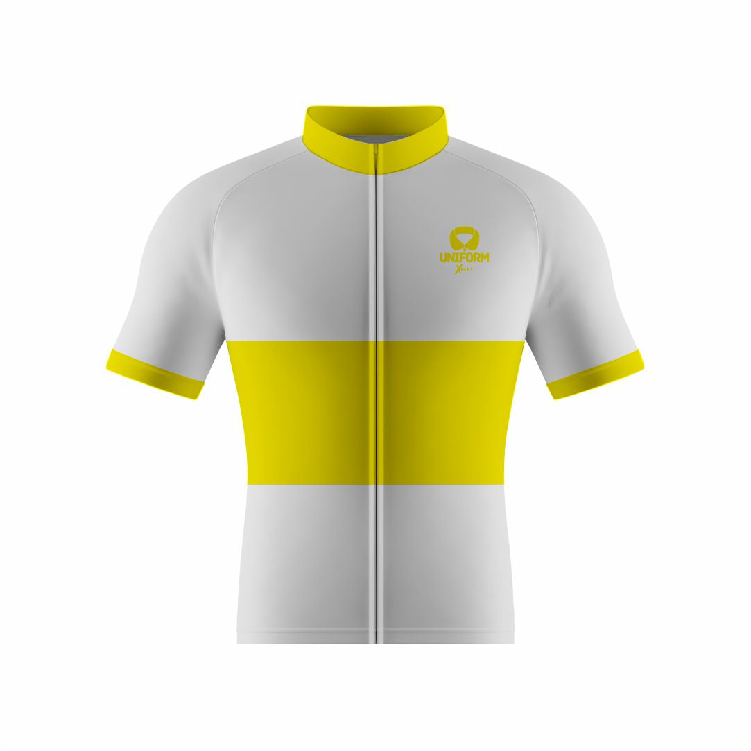 Yellow Cycling Uniform: This striking yellow cycling set includes a breathable jersey and shorts. Designed for road and mountain biking, it offers comfort, performance, and an aerodynamic fit. Perfect for cyclists who want to add a bold and energetic touch to their rides. Keywords: yellow cycling uniform, cycling jersey, cycling shorts, road biking, mountain biking, professional cycling, cycling kit, cycling apparel, cycling gear, biking clothes, cycling outfit