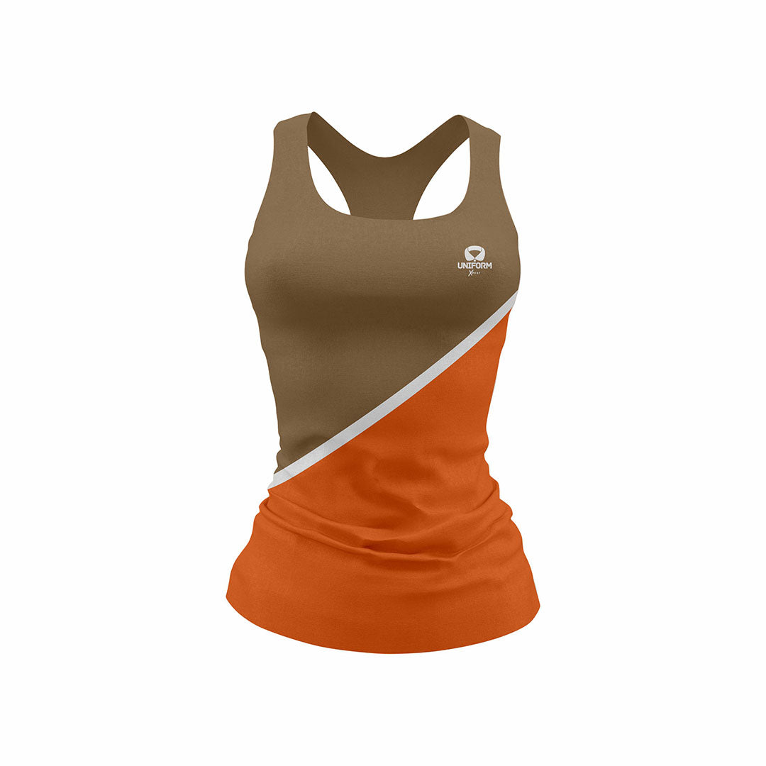 Brown Women's Netball Uniform: Elevate your game with our stylish brown netball uniform for women. Featuring a breathable jersey and matching shorts, it's crafted for agility and comfort during gameplay. Dominate the court with confidence in our premium set. Keywords: brown women's netball uniform, netball jersey, netball shorts