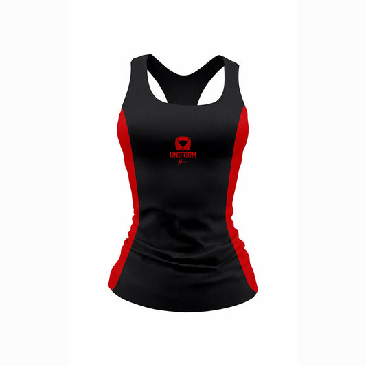 Red Women's Netball Uniform: Make a bold statement on the court with our vibrant red netball uniform for women. This set features a breathable jersey and matching shorts, designed for agility and comfort during gameplay. Play with confidence in our premium set. Keywords: red women's netball uniform, netball jersey, netball shorts