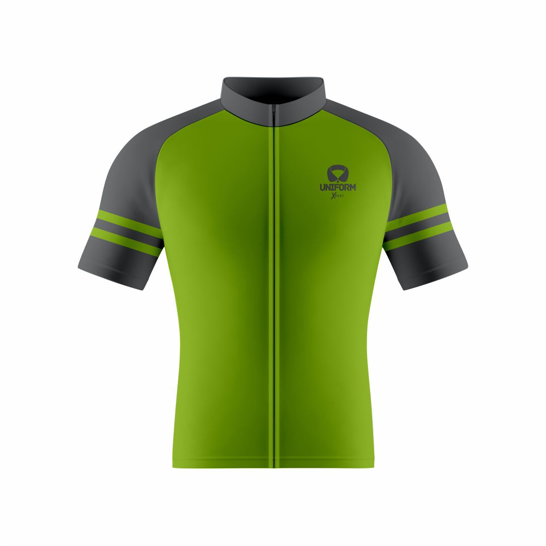 Green Cycling Uniform: This vibrant green cycling set includes a breathable jersey and matching shorts. Tailored for road and mountain biking, it offers comfort, performance, and an aerodynamic fit. Perfect for cyclists who want to add a fresh and energetic look to their rides. Keywords: green cycling uniform, cycling jersey, cycling shorts, road biking, mountain biking, professional cycling, cycling kit, cycling apparel, cycling gear, biking clothes, cycling outfit