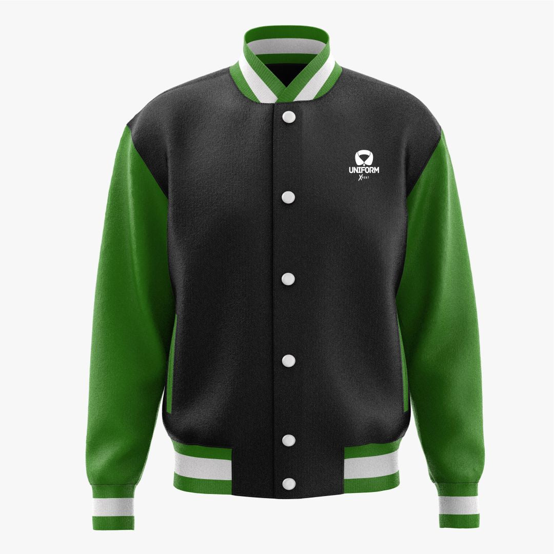 Uniform Xpert Custom Varsity Jackets, designed with top-quality materials, customizable for any team or personal style. Available in multiple colors and sizes, these jackets are stylish, durable, and comfortable.