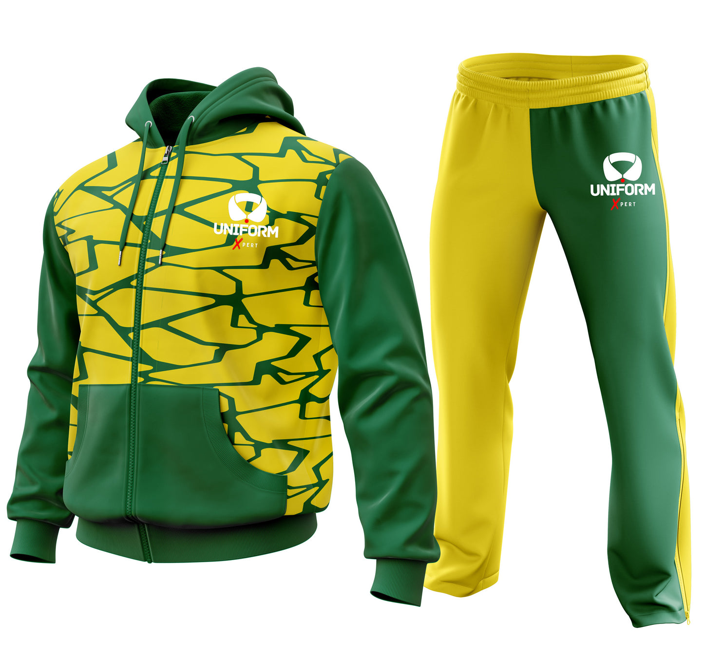 Versatile men's track suit featuring zippered pockets, elastic waistband, and adjustable cuffs for active lifestyles.