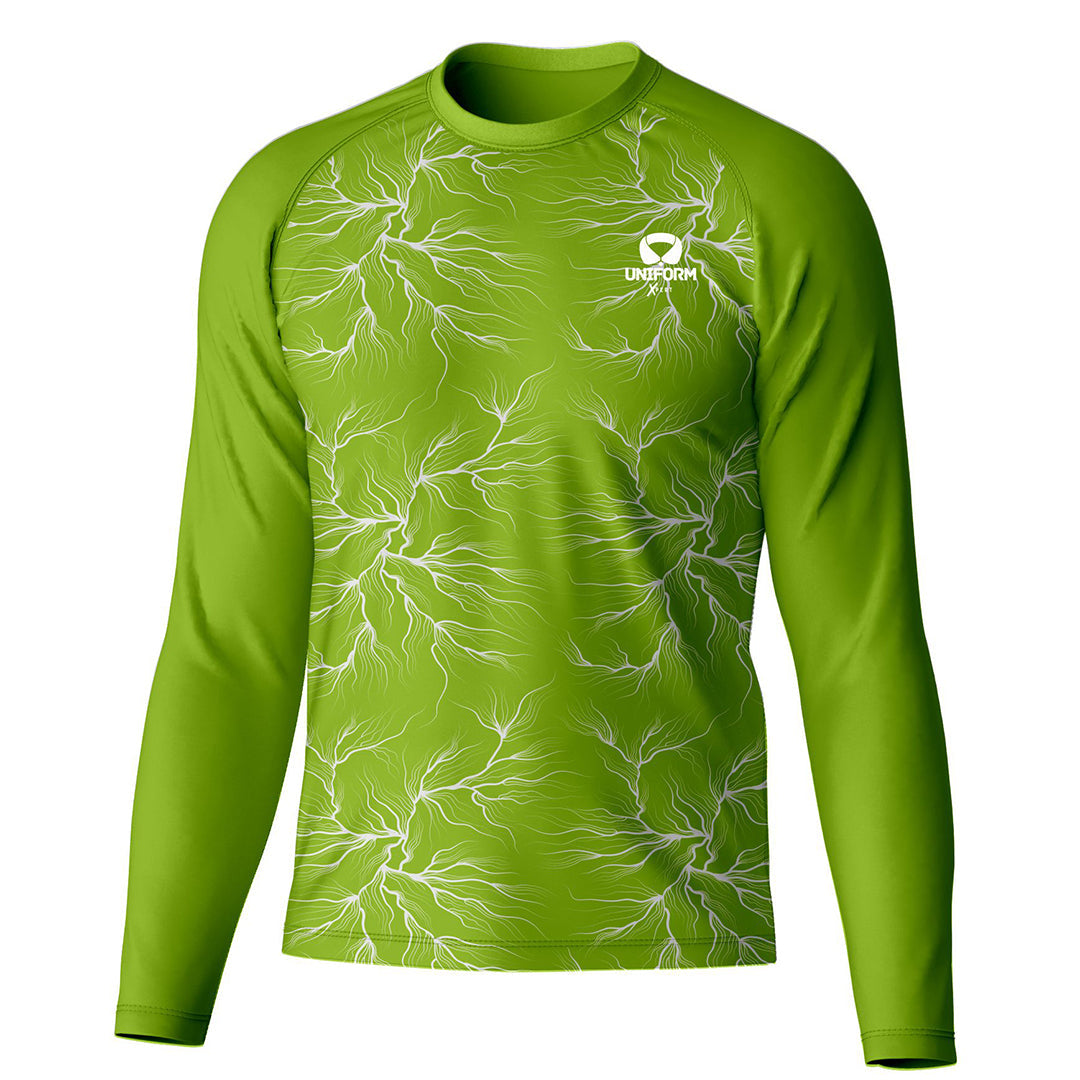 Uniform Xpert Custom Rash Guard, designed from high-quality materials. Perfect for water sports and outdoor activities. Available in various colors and sizes, fully customizable for a unique look and optimal fit. Provides excellent protection, comfort, and durability.