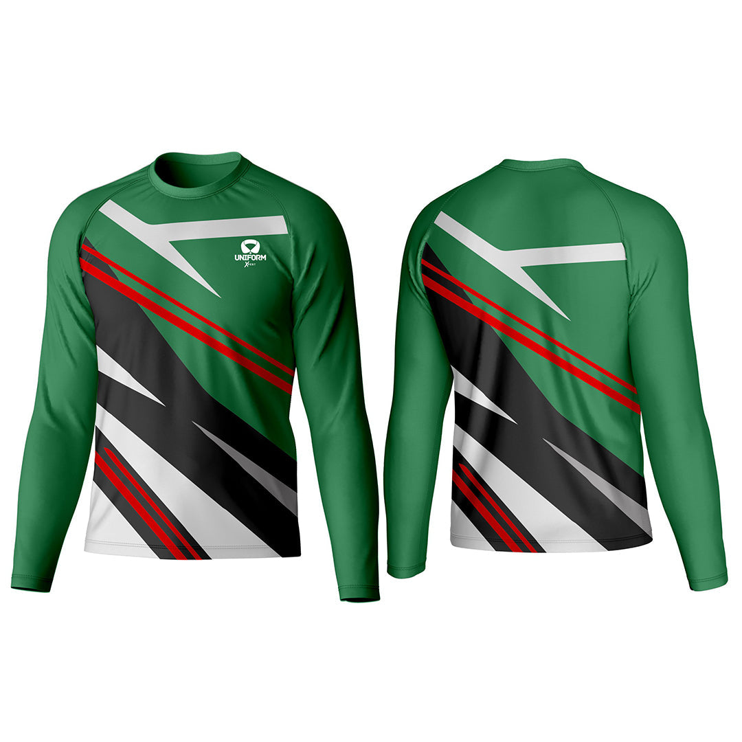 Uniform Xpert Custom Rash Guard, crafted from high-performance materials. Ideal for water sports and outdoor activities. Available in various colors and sizes, and can be customized for a perfect fit and unique style, offering protection, comfort, and durability.