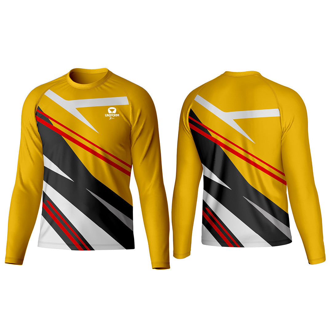Uniform Xpert Custom Rash Guard, crafted from high-performance materials. Ideal for water sports and outdoor activities. Available in various colors and sizes, and can be customized for a perfect fit and unique style, offering protection, comfort, and durability.
